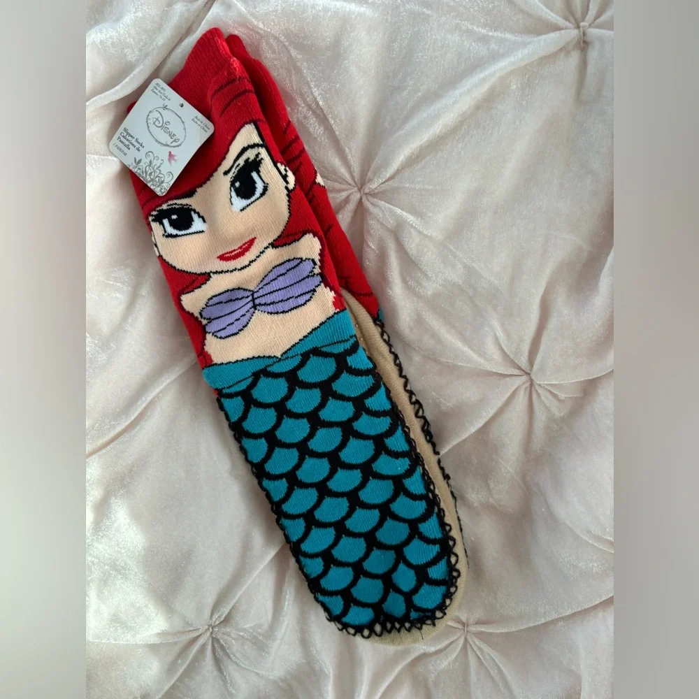 Disney Ariel slipper socks Little Mermaid NWT girls sz m/l